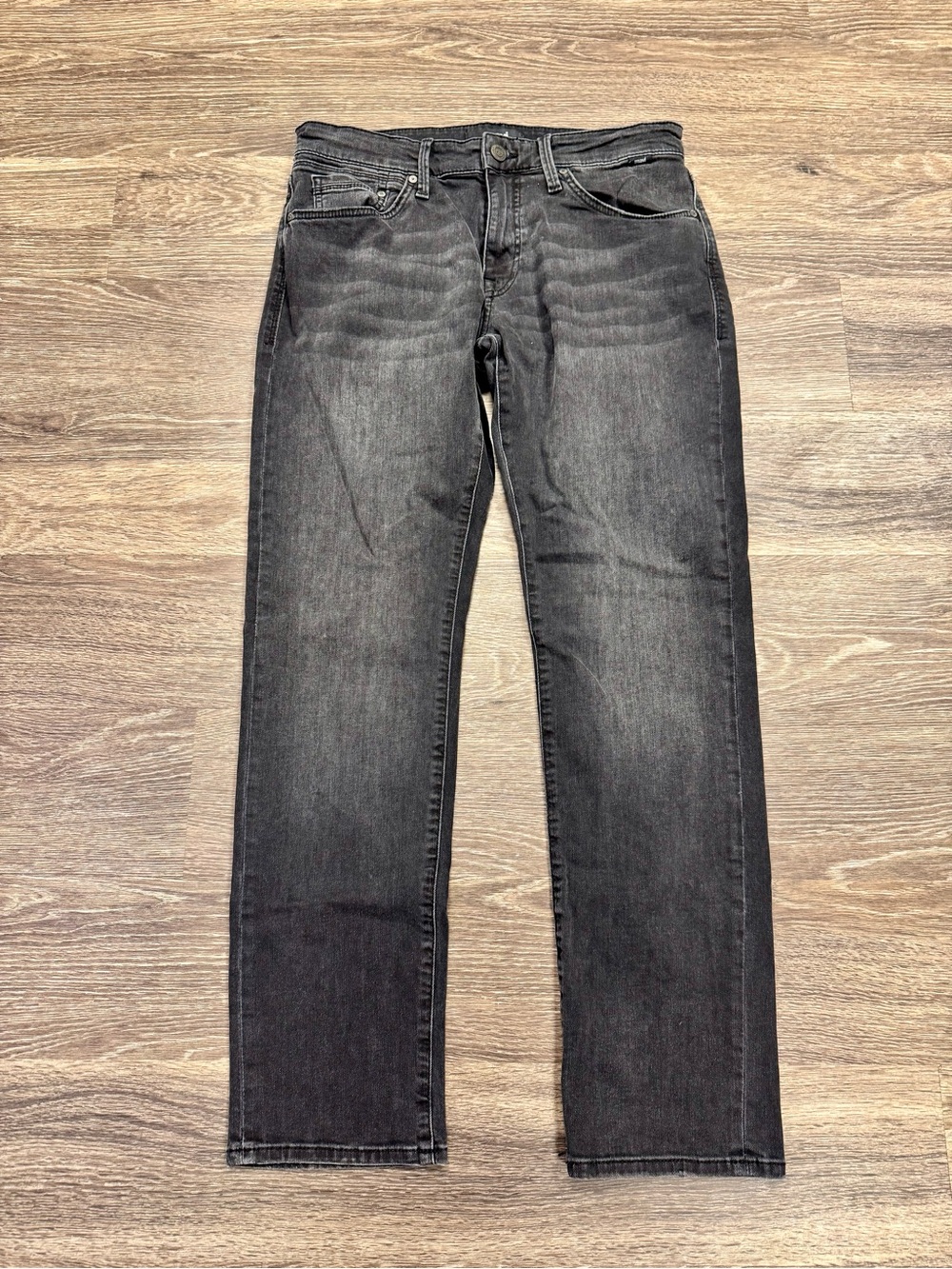 Mavi Marcus Men’s 32x32 Slim Straight Jeans Faded Black Gray Stretch Denim